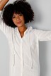 Bluse, Regular Fit, Materialmix, Kapuze, verdeckte Knopfleiste, Langarm