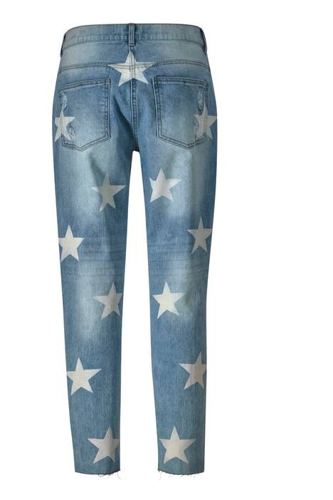 7/8-Jeans, Slim Fit, destroyed, Sterne, 5-Pocket