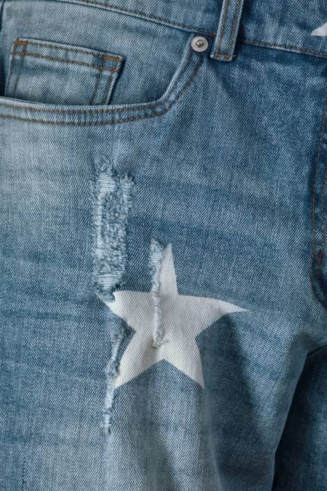 7/8-Jeans, Slim Fit, destroyed, Sterne, 5-Pocket