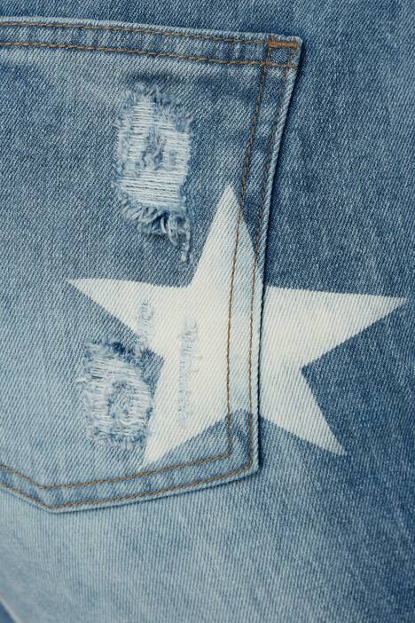 7/8-Jeans, Slim Fit, destroyed, Sterne, 5-Pocket