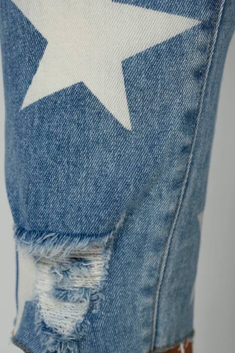 7/8-Jeans, Slim Fit, destroyed, Sterne, 5-Pocket