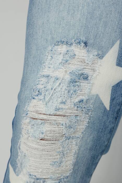 7/8-Jeans, Slim Fit, destroyed, Sterne, 5-Pocket