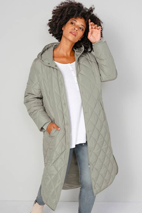 Steppmantel, Kapuze, Langarm