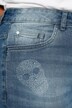 Boyfriend-Jeans, Glitzer Totenköpfe, Destroy-Effekte, 5-Pocket