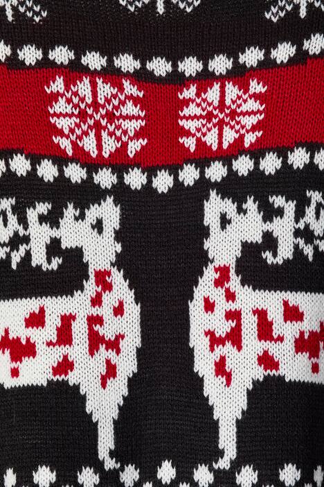 Long-Norwegepullover, oversized, Rundhals, Langarm