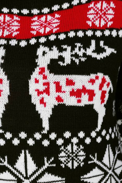 Long-Norwegepullover, oversized, Rundhals, Langarm