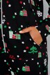 Onesie van sweatstof, kerstmotief, capuchon, rits, lange mouwen