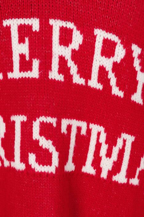 Pullover, oversized, Merry Christmas, V-Ausschnitt, Langarm