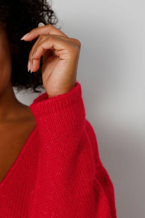 Pullover, oversized, Merry Christmas, V-Ausschnitt, Langarm