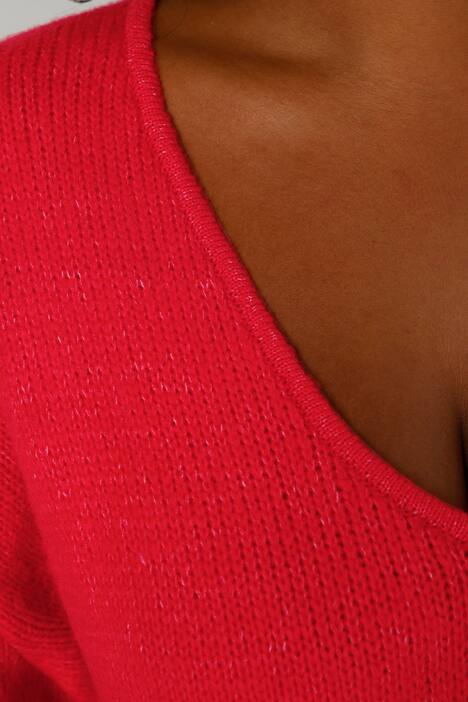 Pullover, oversized, Merry Christmas, V-Ausschnitt, Langarm