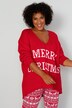 Pullover, oversized, Merry Christmas, V-Ausschnitt, Langarm