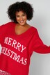 Pullover, oversized, Merry Christmas, V-Ausschnitt, Langarm