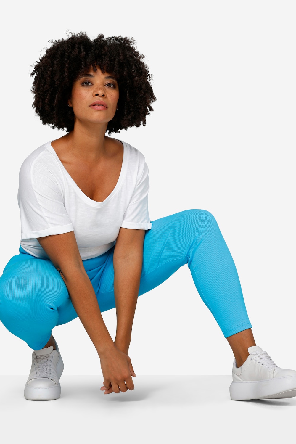 Legging, tight fit, ribjersey, elastische tailleband