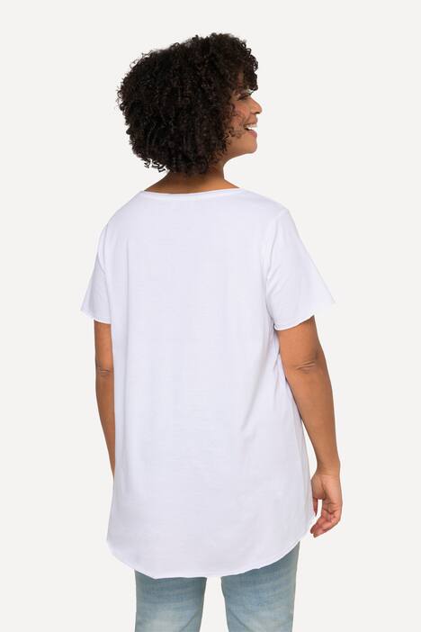 Half-Sleeve Crew Neck PEACE Print T-Shirt