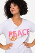 Half-Sleeve Crew Neck PEACE Print T-Shirt