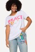 Half-Sleeve Crew Neck PEACE Print T-Shirt
