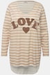 Longshirt, geringelt, LOVE Druck Langarm