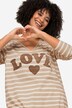 Longshirt, geringelt, LOVE Druck Langarm