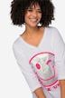 Longshirt, Smiley, Rundhals, Langarm, gerundeter Saum