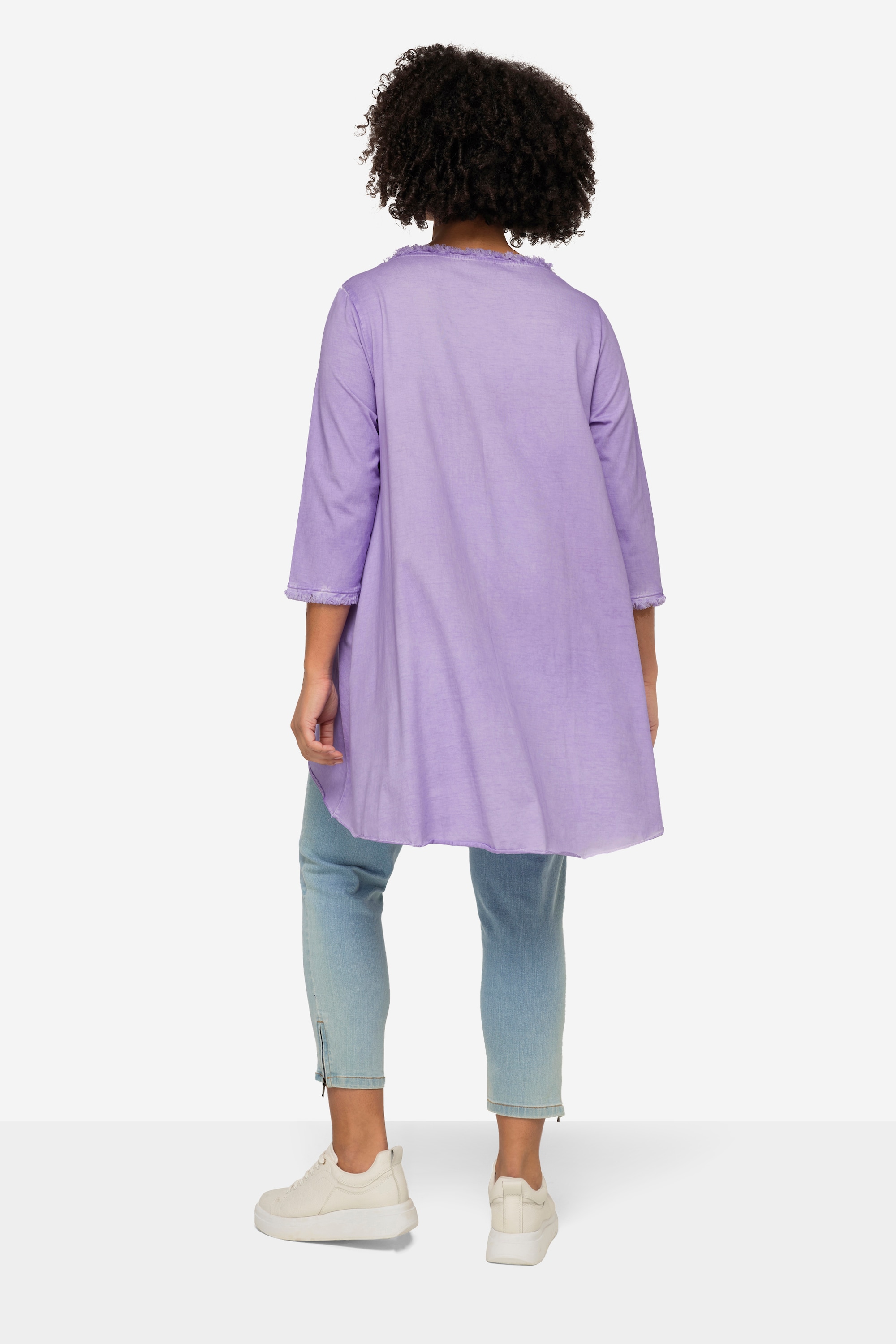 Angel of Style Damen große Größen Longshirt Smiley Rundhals Langarm