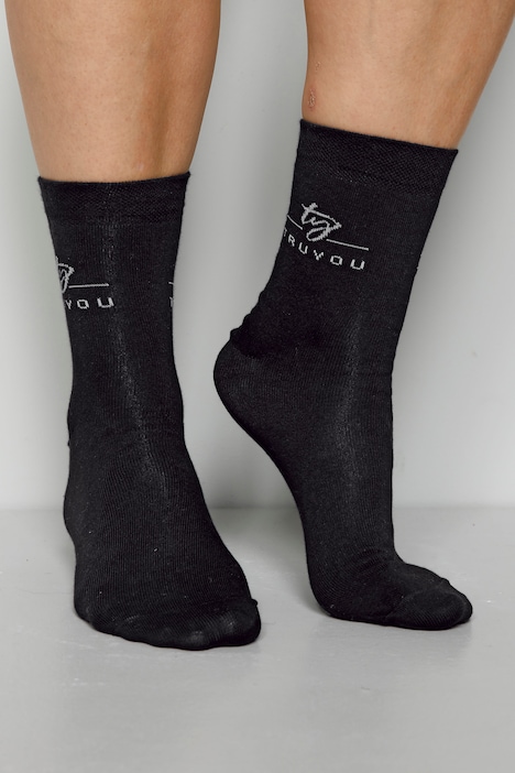 Socken, 4er-Pack, Glitzer-Schriftzug