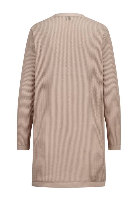 Long-Strickjacke, V-Ausschnitt, Langarm