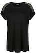 T-Shirt, oversized, Schulter-Ziersteinchen