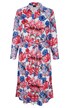 Hemdblusenkleid, floraler Druck, Bindegürtel
