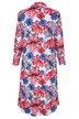 Hemdblusenkleid, floraler Druck, Bindegürtel