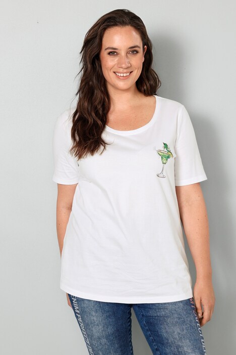 T-Shirt, Pailletten-Motiv, Halbarm