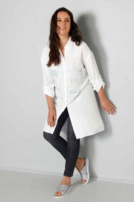 Lange blouse met geplaatste print