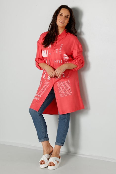 Lange blouse met geplaatste print