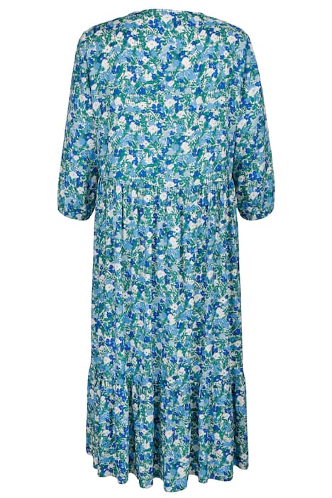 Kleid, Alloverdruck, V-Ausschnitt, weiter Saum