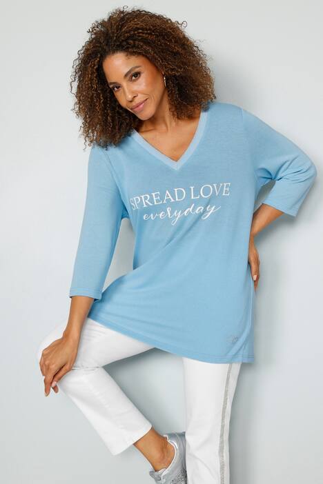 Trui, glitter statement, 3/4 mouwen