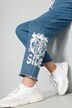 Denim broek met geplaatste print