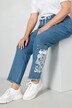 Denim broek met geplaatste print
