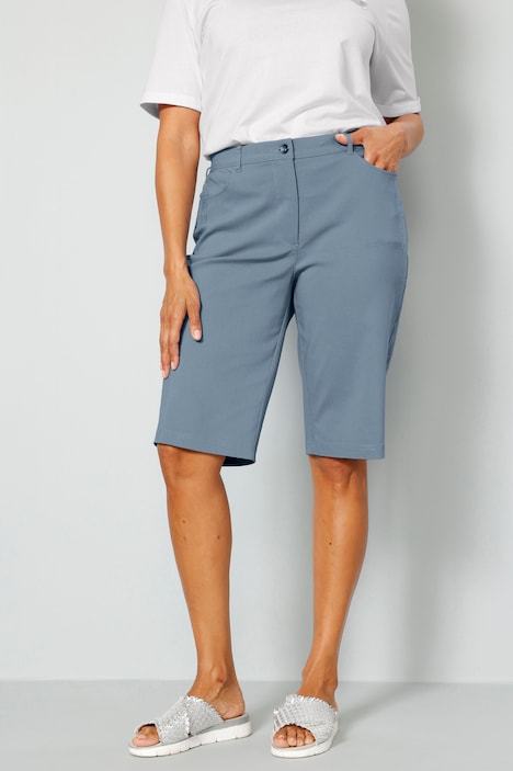 Bermuda, Straight Fit, seitlicher Silberdruck, 4-Pocket