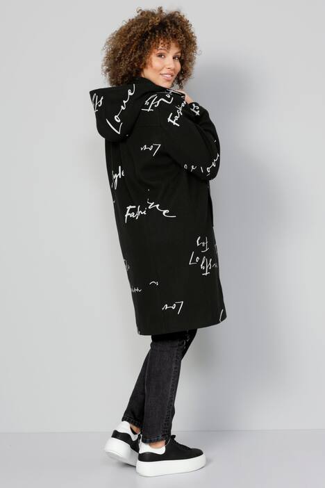 Jacke, Schriftdruck, Kapuze, Langarm
