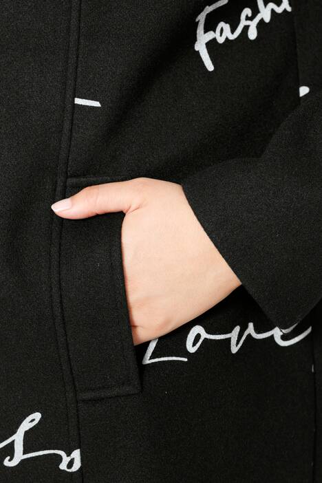 Jacke, Schriftdruck, Kapuze, Langarm