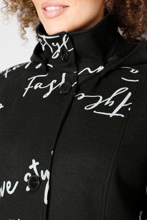 Jacke, Schriftdruck, Kapuze, Langarm