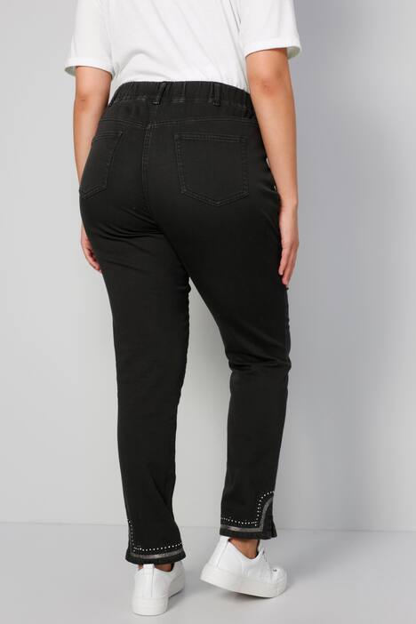 Jegging avec taille élastique, rivets fantaisie sur l'ourlet