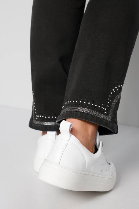 Jegging avec taille élastique, rivets fantaisie sur l'ourlet