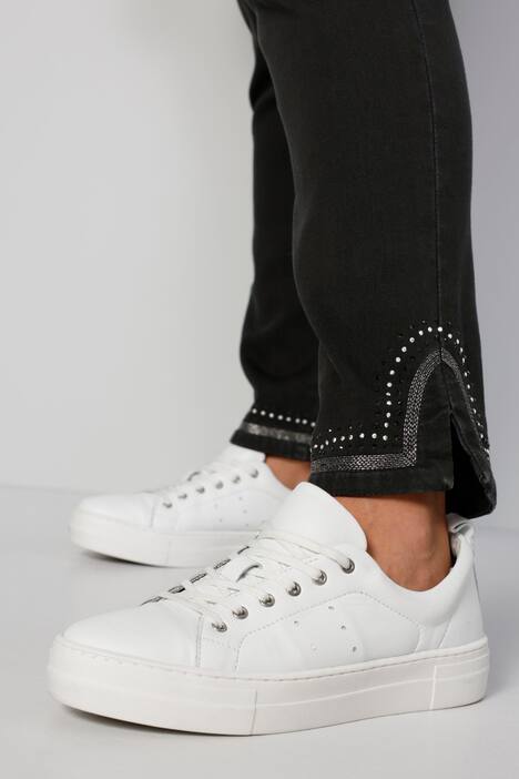 Jegging avec taille élastique, rivets fantaisie sur l'ourlet