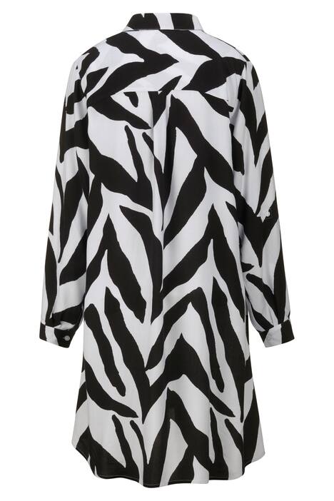 Long-Bluse, Alloverdruck, gerundeter Saum