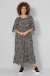 Maxikleid, Animalprint, Rundhals, 3/4-Ärmel mit Rüsche