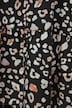 Maxikleid, Animalprint, Rundhals, 3/4-Ärmel mit Rüsche