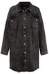 Long-Jeansjacke, Rücken-Schriftzug, Vintage-Look