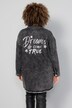 Long-Jeansjacke, Rücken-Schriftzug, Vintage-Look