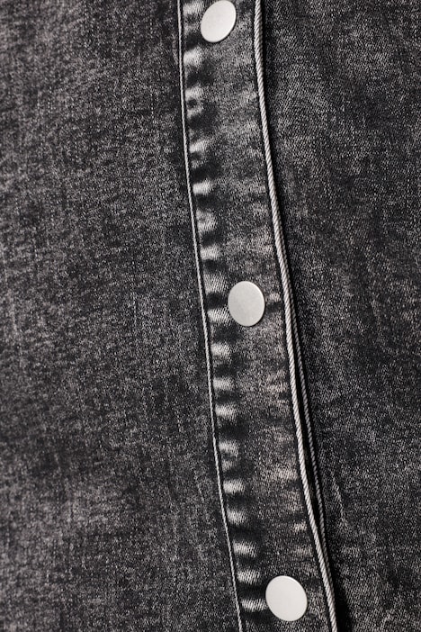 Long-Jeansjacke, Rücken-Schriftzug, Vintage-Look