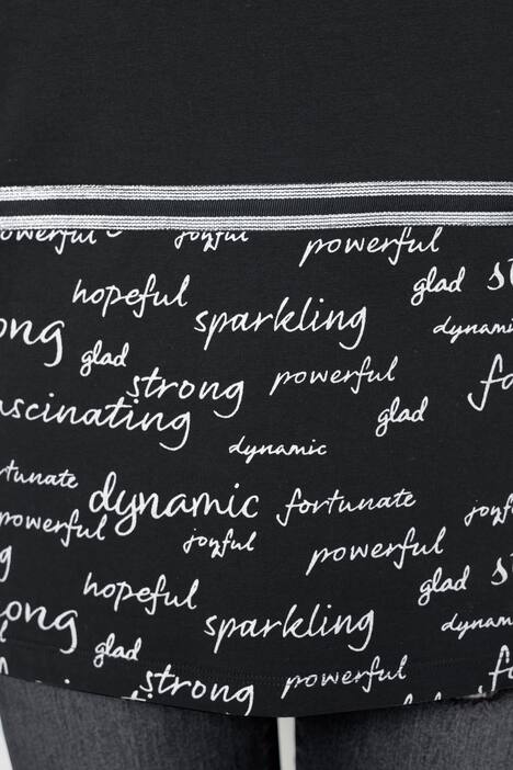 T-Shirt, Kapuze, Schrift-Saum, Langarm